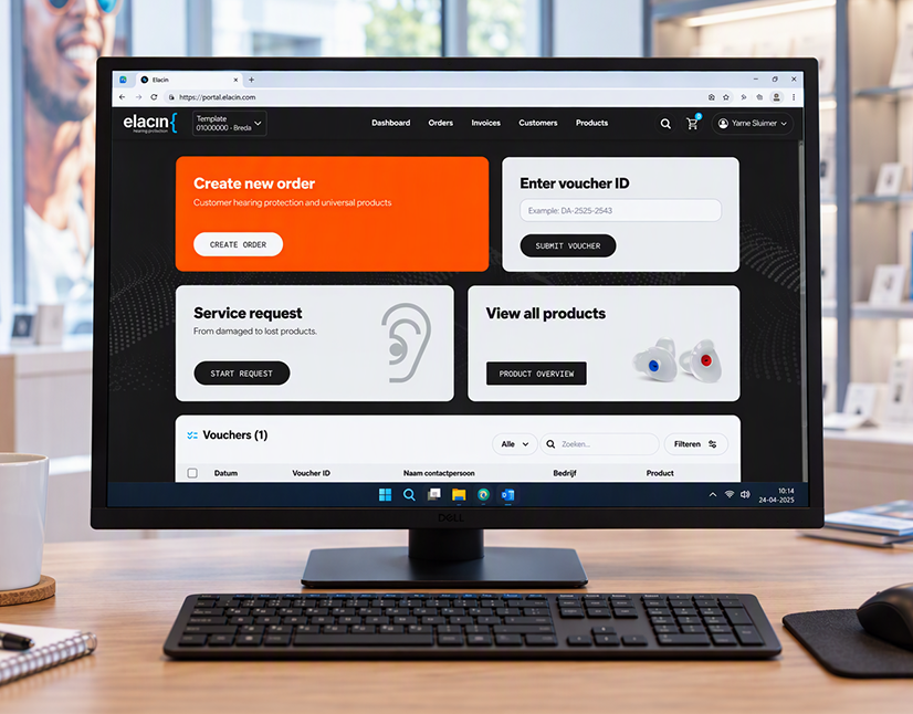 New Elacin Audiology Portal for orders and service.